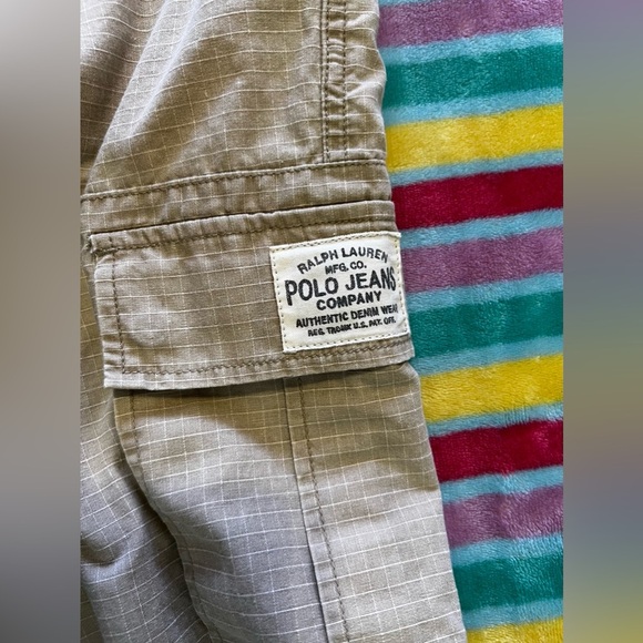 Kids Polo Ralph Lauren Pants Brown Cotton Drawstring Button Fly Size S(8) - Picture 13 of 16